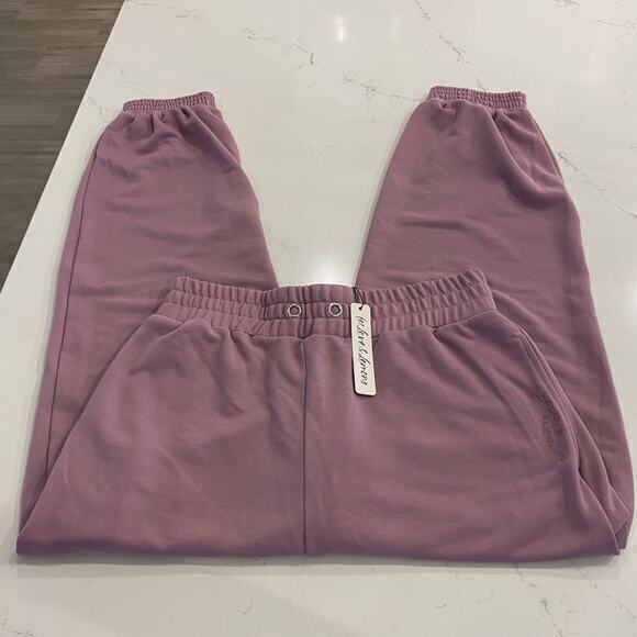 NWT For Love & Lemons Ellie Sweatpants Joggers‎ in Mulberry Large - Picture 6 of 13